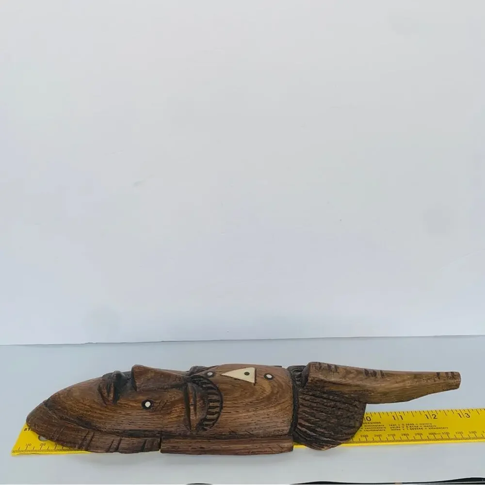 Vintage Wood Tribal Mask Wall Art